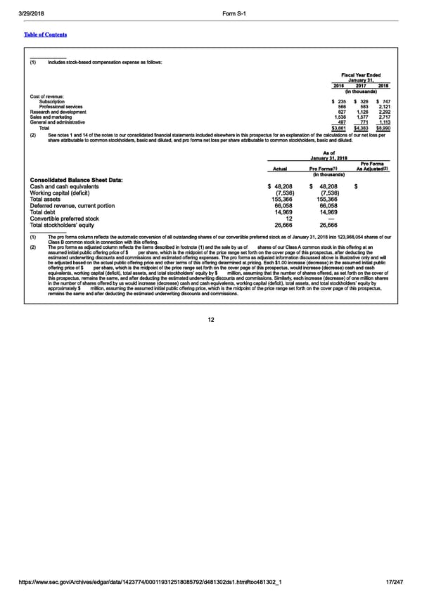 Zuora S-1  | Interactive Prospectus - Page 17